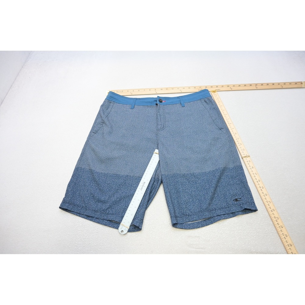 O'Neill Hybrid Shorts Walk Surf Mens 36 Blue Stretch Gradient Micro Stripe EUC